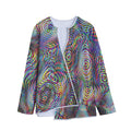 Multicolor Psychedelic Print Long Sleeve Short Coat