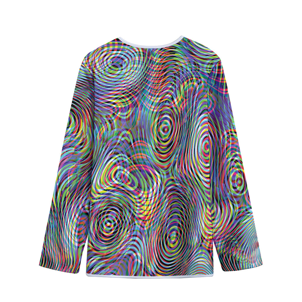Multicolor Psychedelic Print Long Sleeve Short Coat