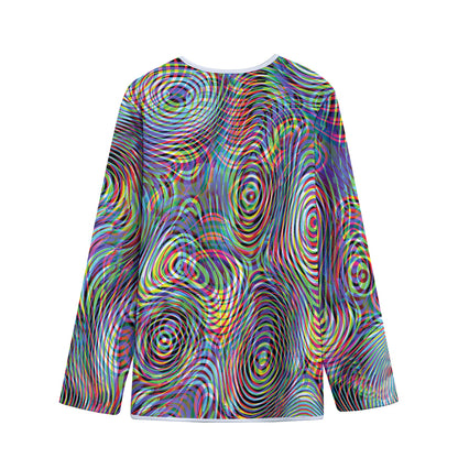 Multicolor Psychedelic Print Long Sleeve Short Coat