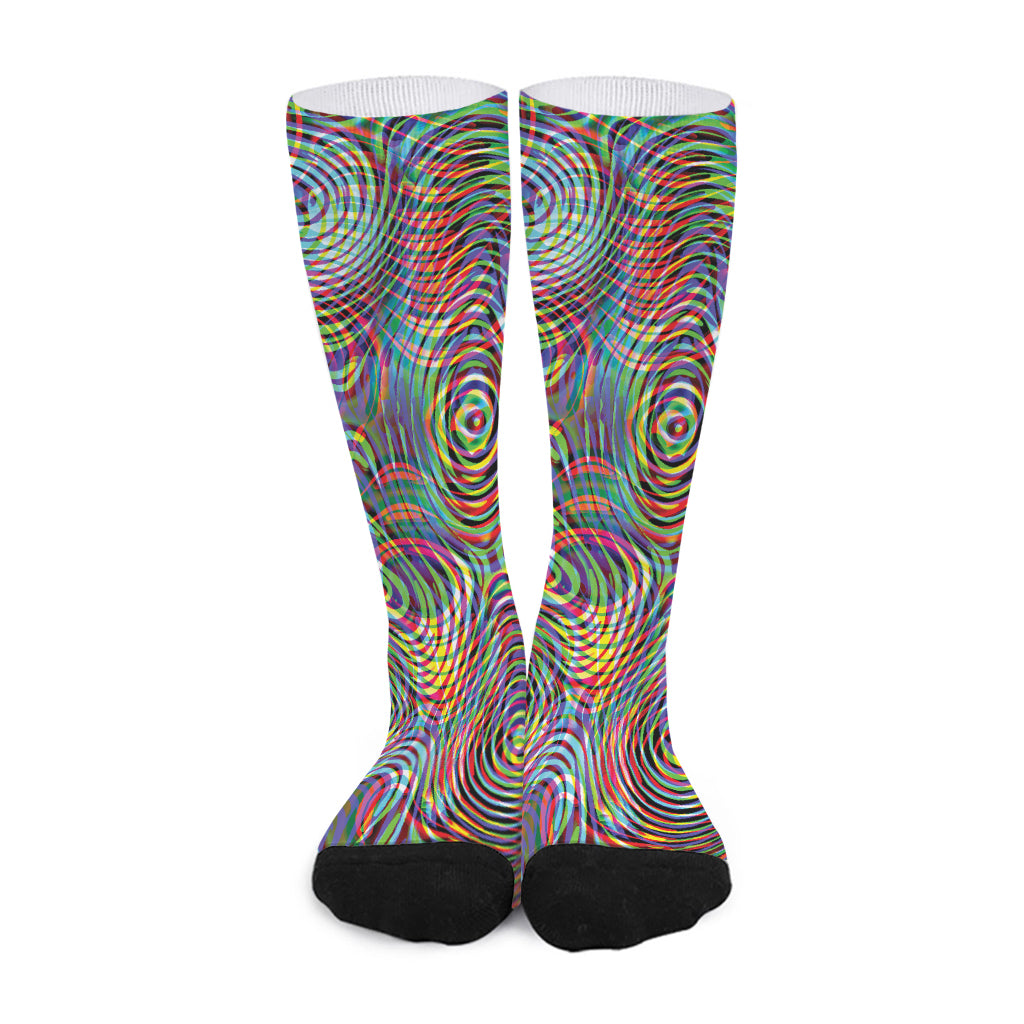 Multicolor Psychedelic Print Long Socks