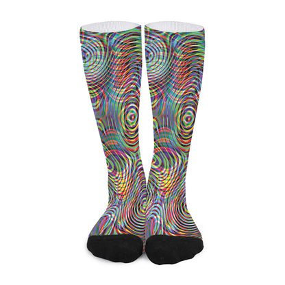 Multicolor Psychedelic Print Long Socks