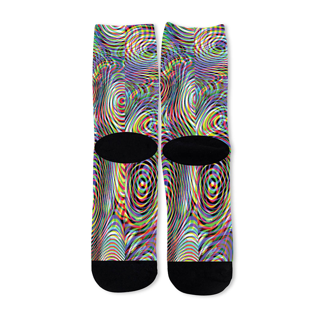 Multicolor Psychedelic Print Long Socks