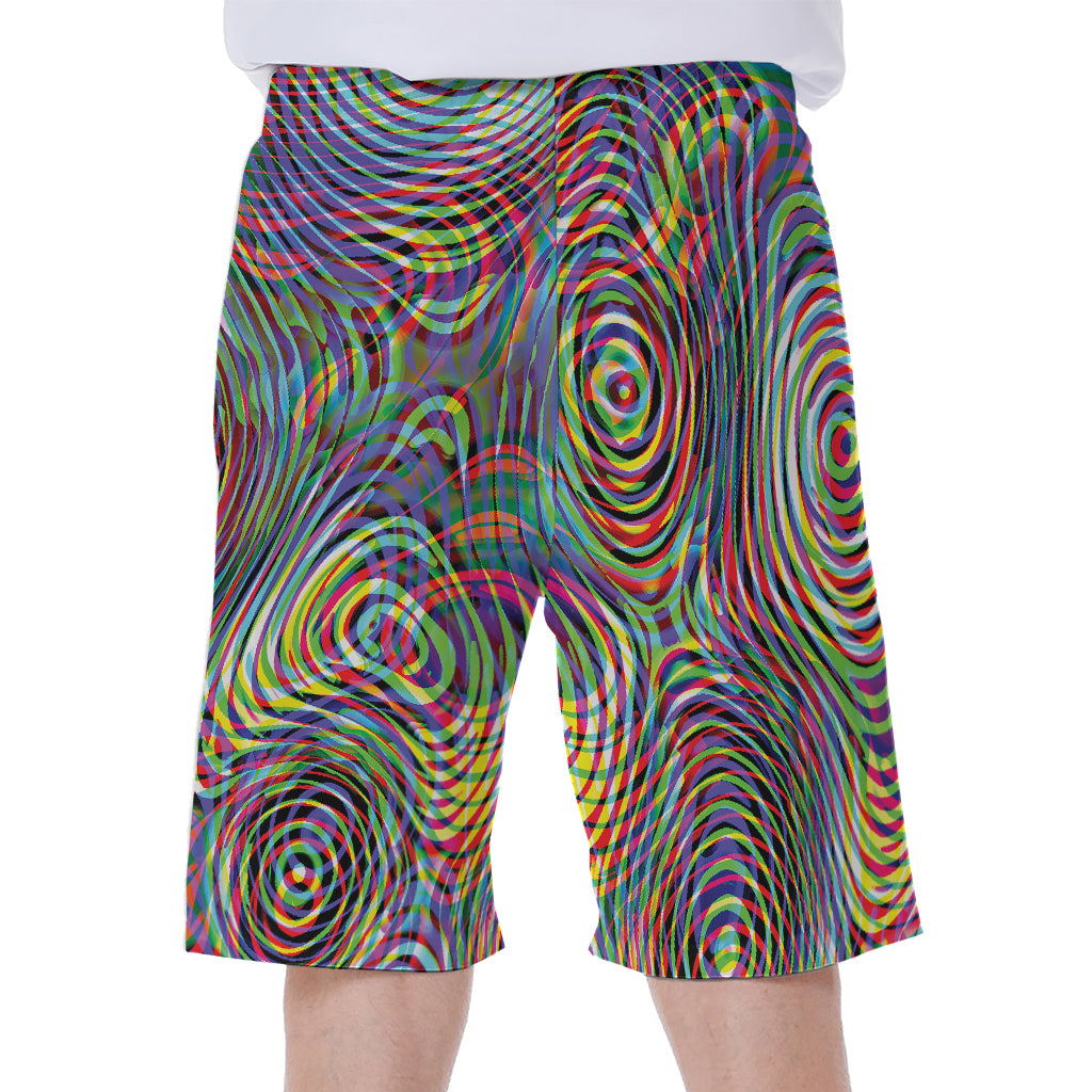 Multicolor Psychedelic Print Men's Beach Shorts