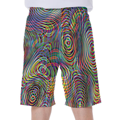 Multicolor Psychedelic Print Men's Beach Shorts