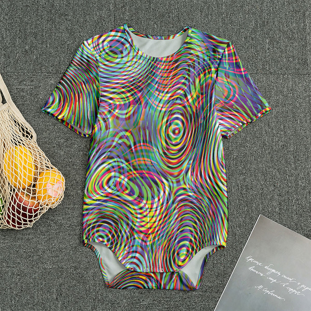 Multicolor Psychedelic Print Men's Bodysuit