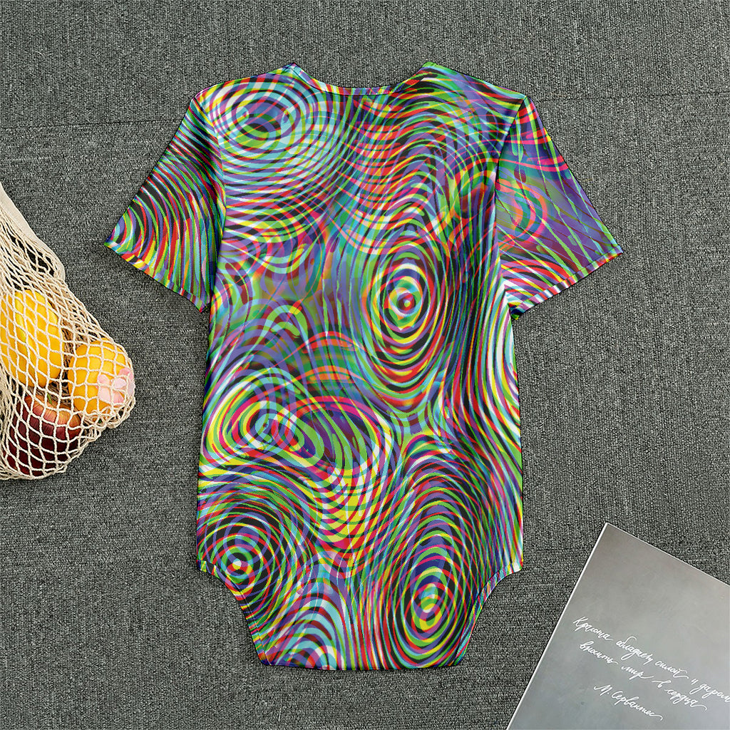 Multicolor Psychedelic Print Men's Bodysuit