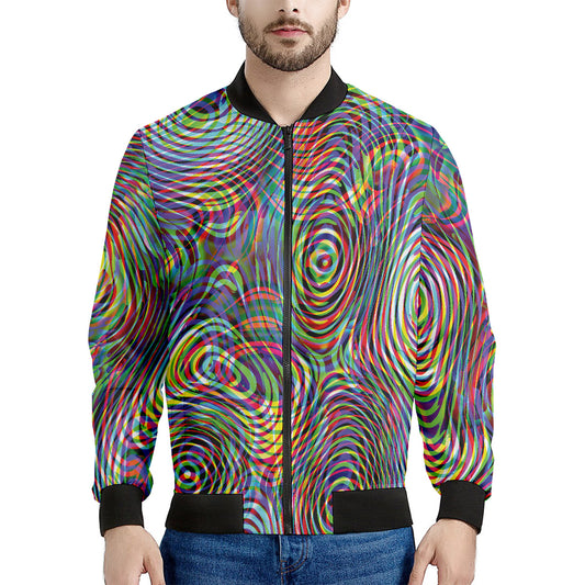 Multicolor Psychedelic Print Men's Bomber Jacket