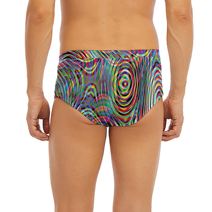 Multicolor Psychedelic Print Men's Briefs