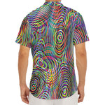 Multicolor Psychedelic Print Men's Deep V-Neck Shirt