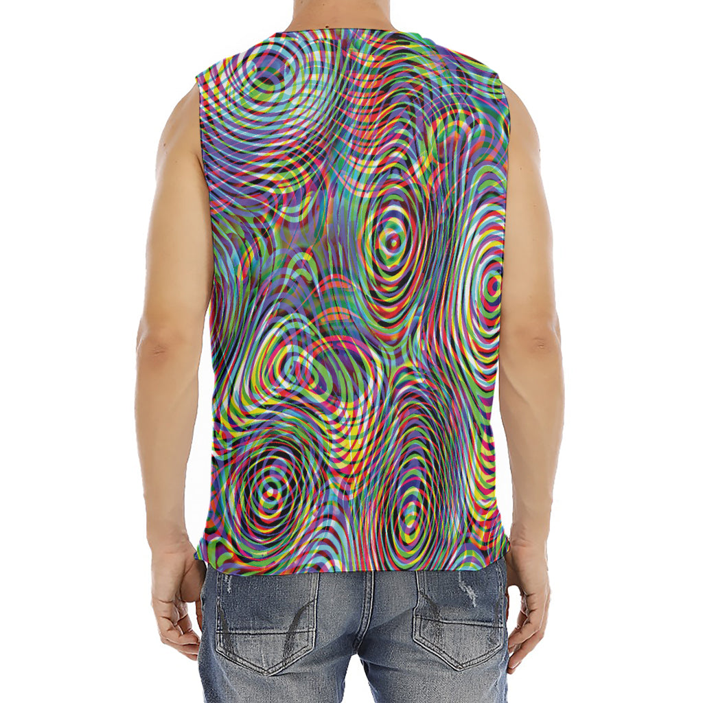 Multicolor Psychedelic Print Men's Fitness Tank Top