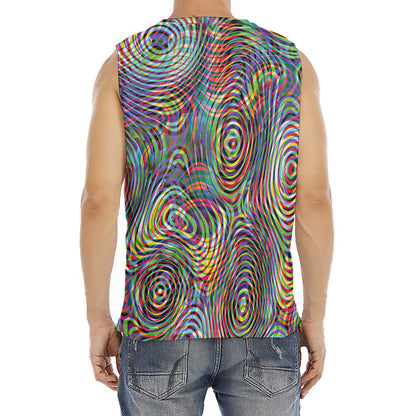 Multicolor Psychedelic Print Men's Fitness Tank Top