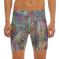Multicolor Psychedelic Print Men's Long Boxer Briefs