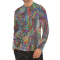 Multicolor Psychedelic Print Men's Long Sleeve Rash Guard