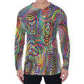 Multicolor Psychedelic Print Men's Long Sleeve T-Shirt