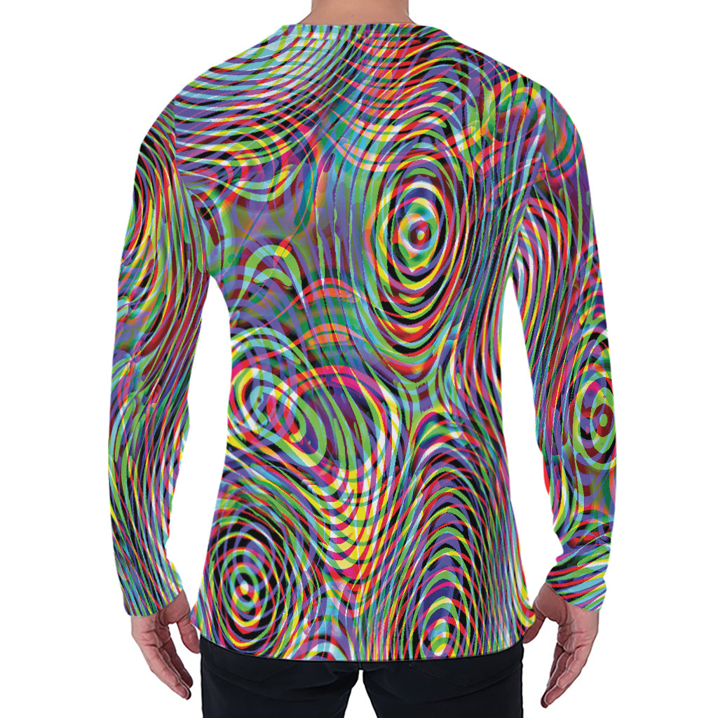 Multicolor Psychedelic Print Men's Long Sleeve T-Shirt
