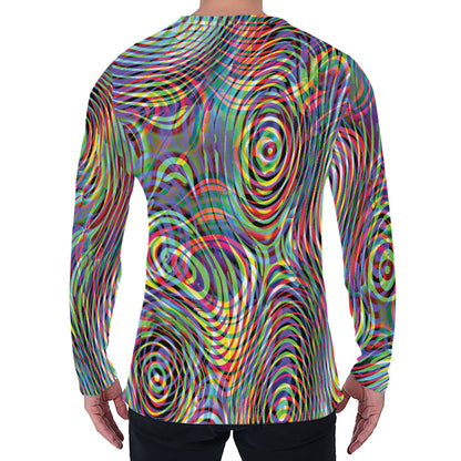 Multicolor Psychedelic Print Men's Long Sleeve T-Shirt