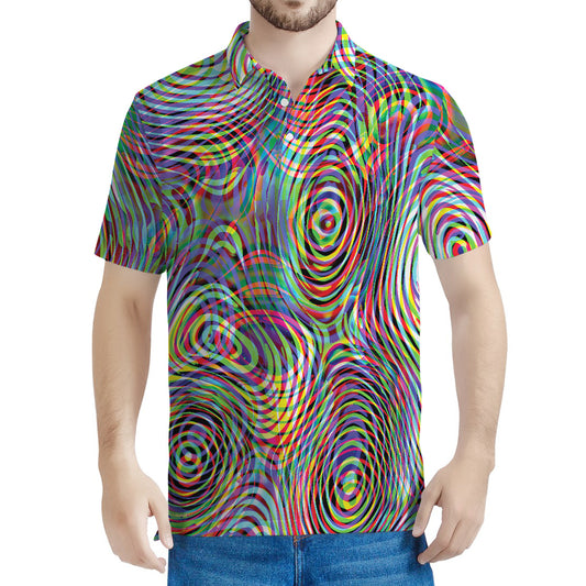 Multicolor Psychedelic Print Men's Polo Shirt