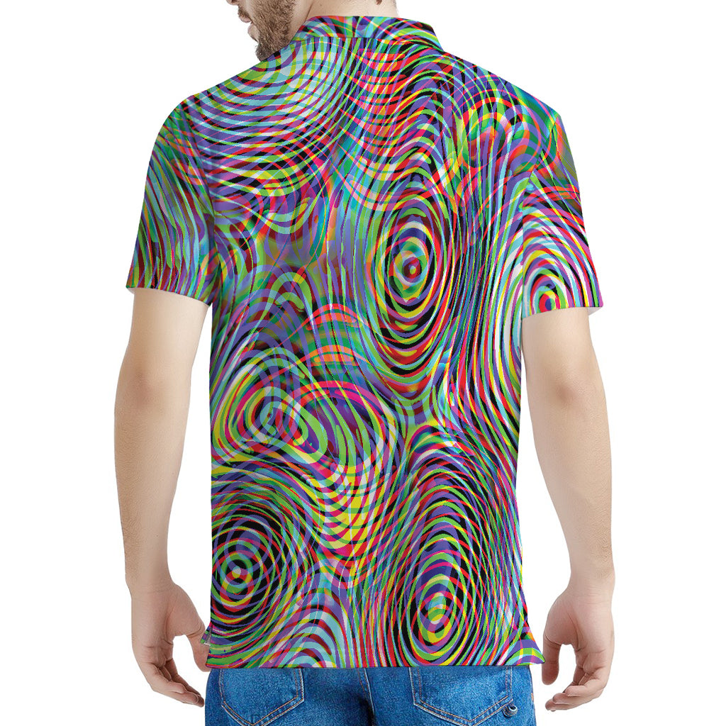 Multicolor Psychedelic Print Men's Polo Shirt