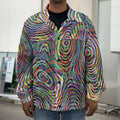Multicolor Psychedelic Print Men's Shirt Jacket