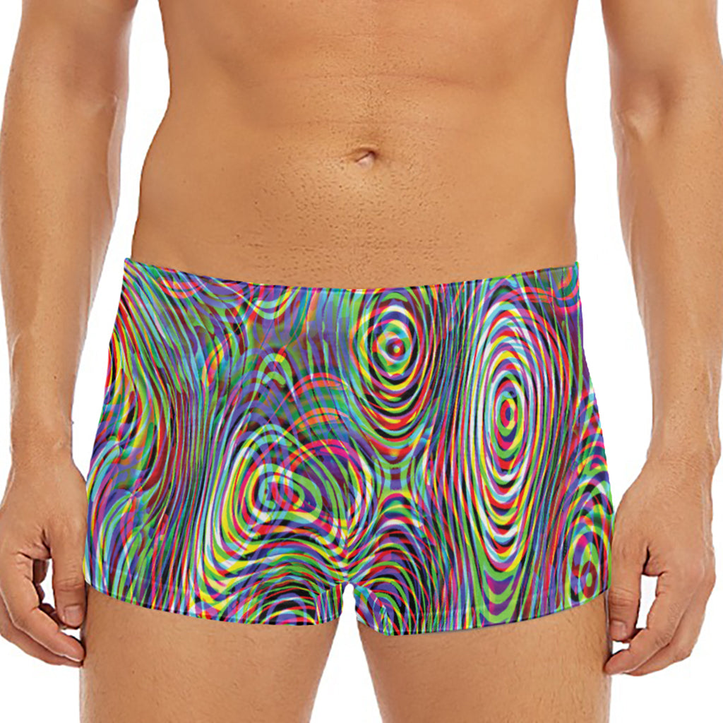 Multicolor Psychedelic Print Men's Short Boxer Briefs