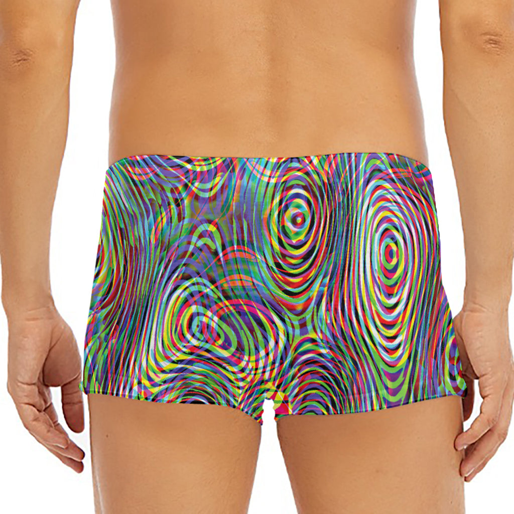 Multicolor Psychedelic Print Men's Short Boxer Briefs