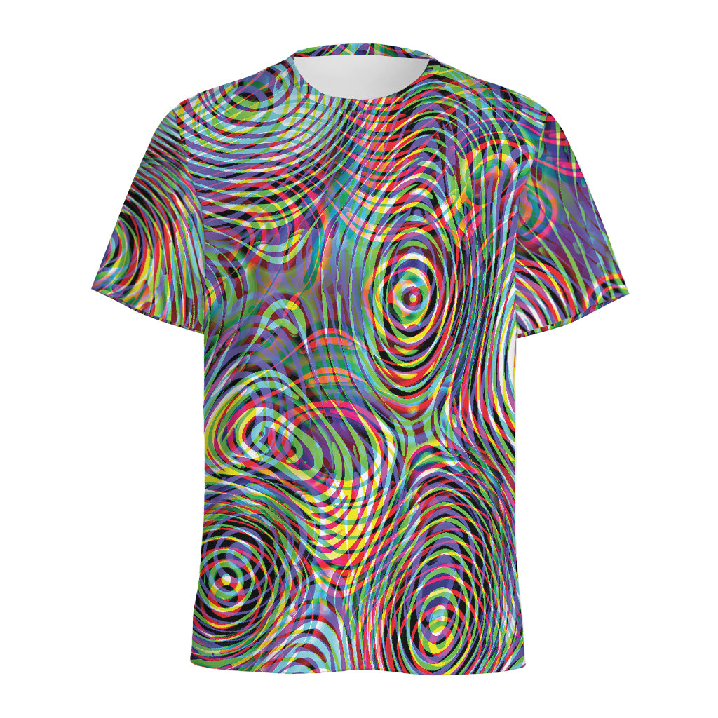 Multicolor Psychedelic Print Men's Sports T-Shirt