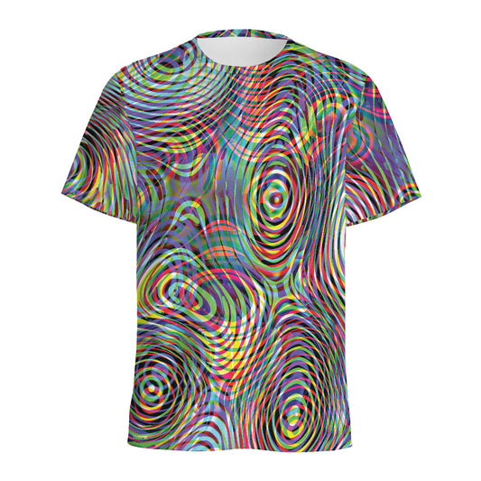 Multicolor Psychedelic Print Men's Sports T-Shirt