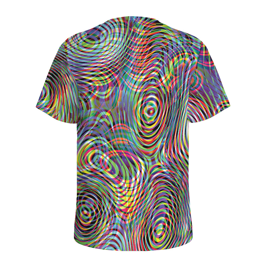 Multicolor Psychedelic Print Men's Sports T-Shirt