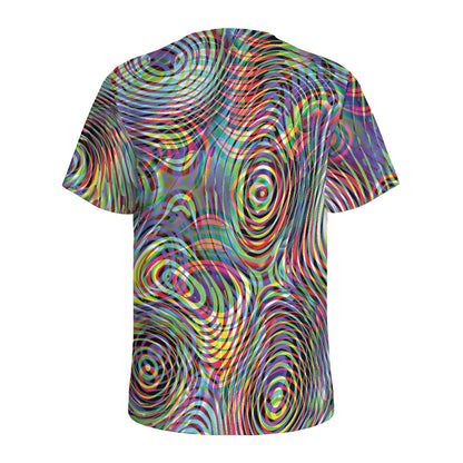 Multicolor Psychedelic Print Men's Sports T-Shirt