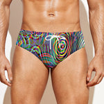 Multicolor Psychedelic Print Men's Swim Briefs