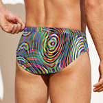 Multicolor Psychedelic Print Men's Swim Briefs