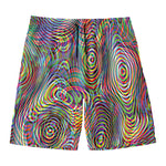 Multicolor Psychedelic Print Men's Swim Trunks