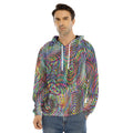 Multicolor Psychedelic Print Men's Velvet Pullover Hoodie