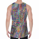 Multicolor Psychedelic Print Men's Velvet Tank Top