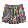 Multicolor Psychedelic Print Mesh Shorts