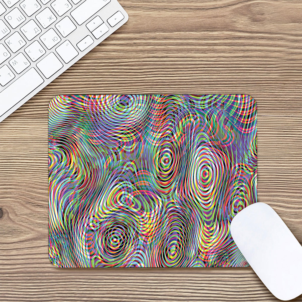 Multicolor Psychedelic Print Mouse Pad