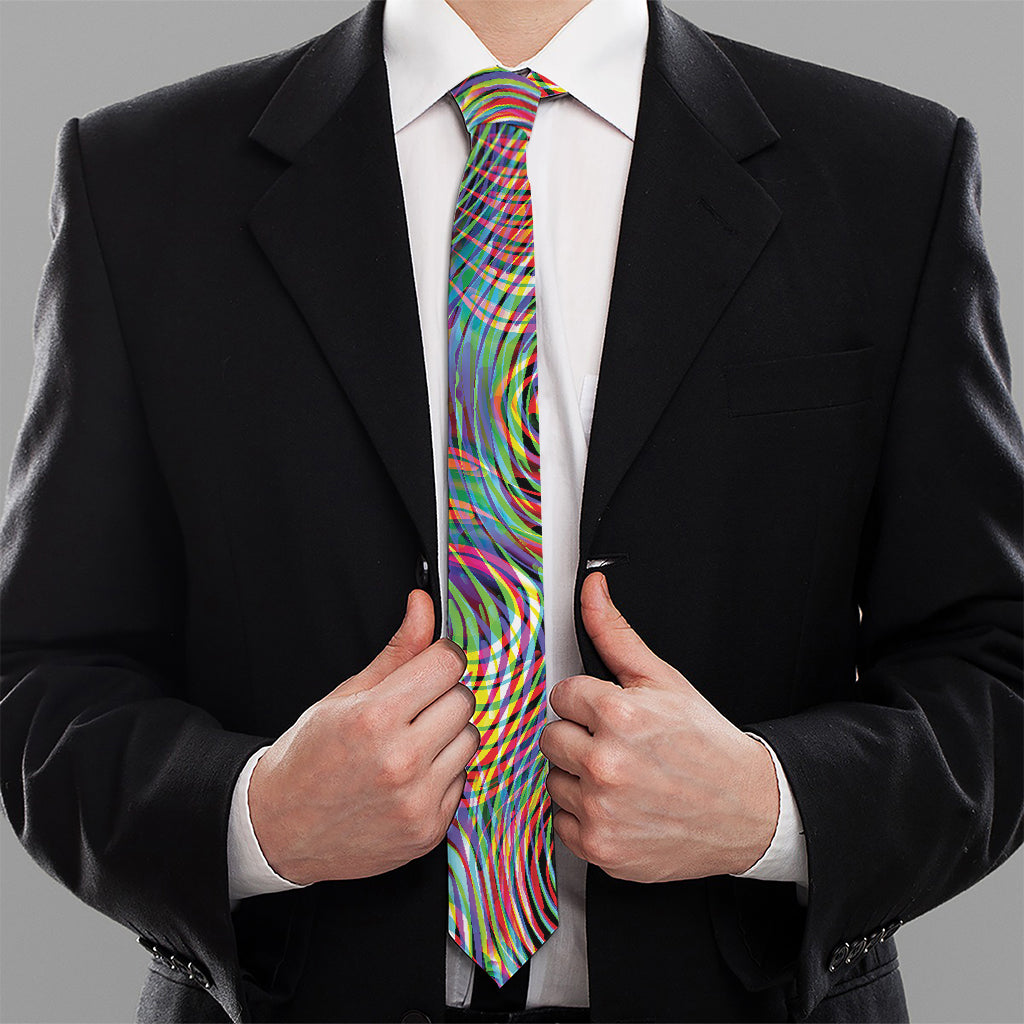 Multicolor Psychedelic Print Necktie