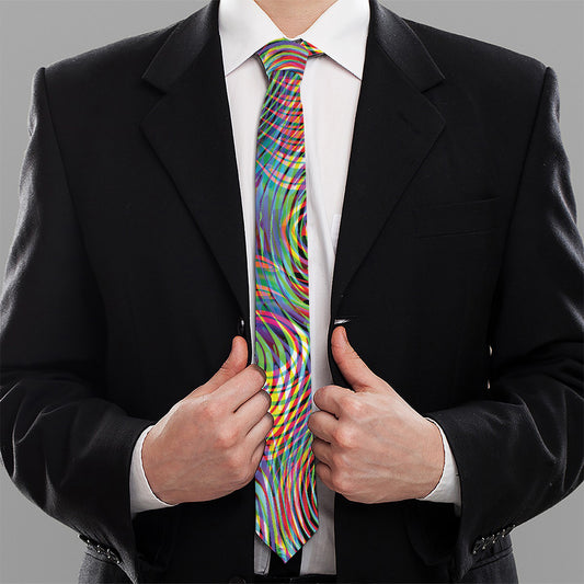 Multicolor Psychedelic Print Necktie