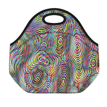 Multicolor Psychedelic Print Neoprene Lunch Bag