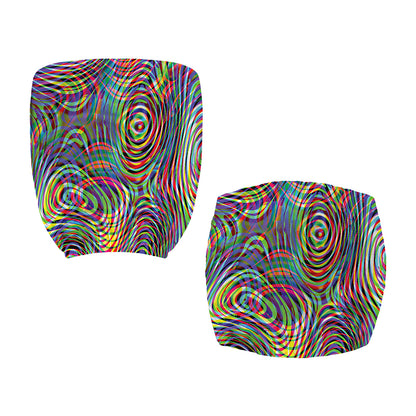 Multicolor Psychedelic Print Office Chair Cover