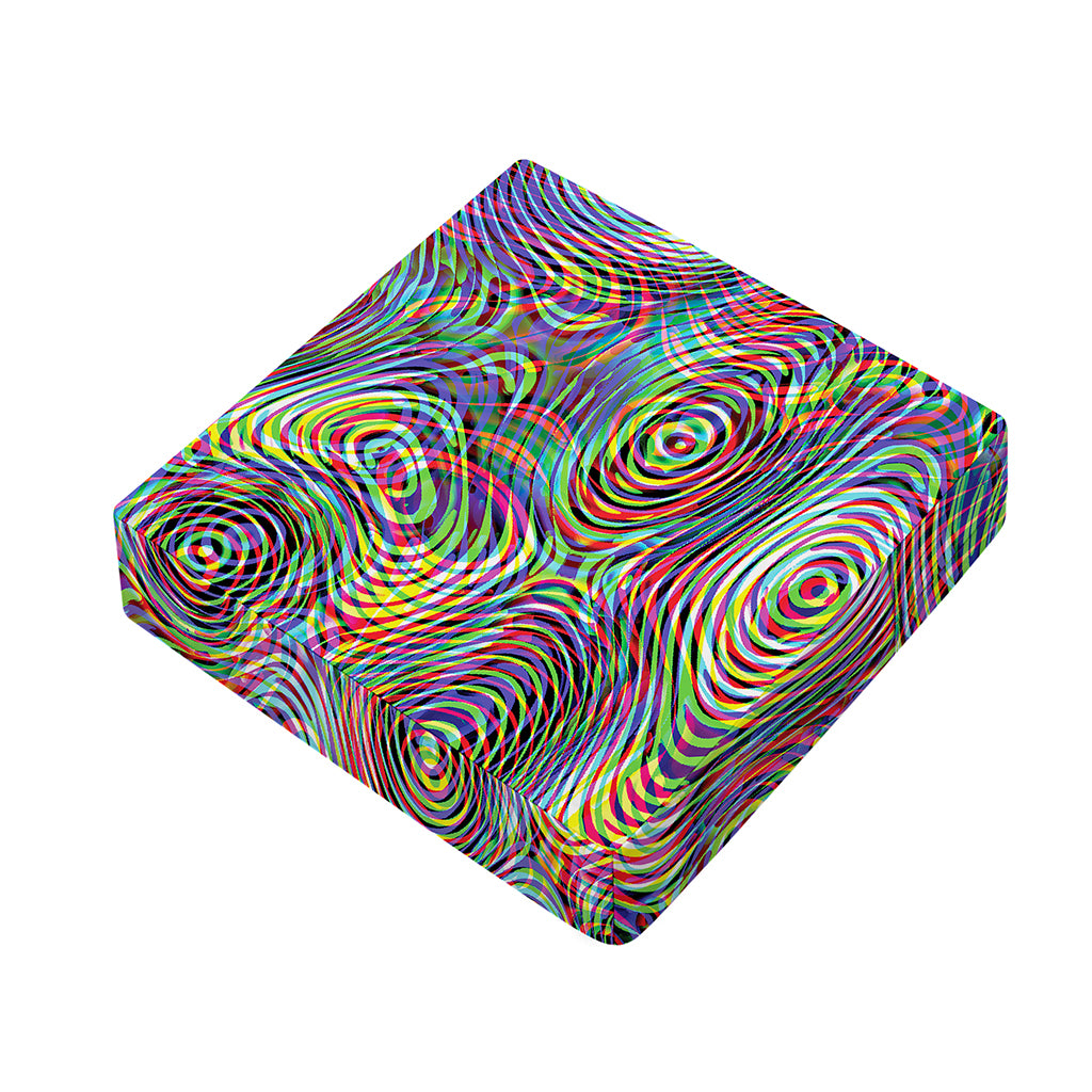 Multicolor Psychedelic Print Outdoor Seat Cushion Cover