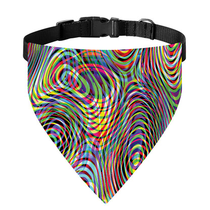 Multicolor Psychedelic Print Over The Collar Dog Bandana