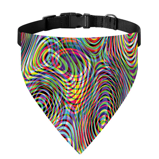 Multicolor Psychedelic Print Over The Collar Dog Bandana