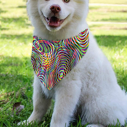Multicolor Psychedelic Print Over The Collar Dog Bandana