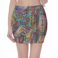 Multicolor Psychedelic Print Pencil Mini Skirt