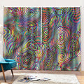 Multicolor Psychedelic Print Pencil Pleat Curtains