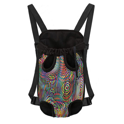 Multicolor Psychedelic Print Pet Carrier Backpack