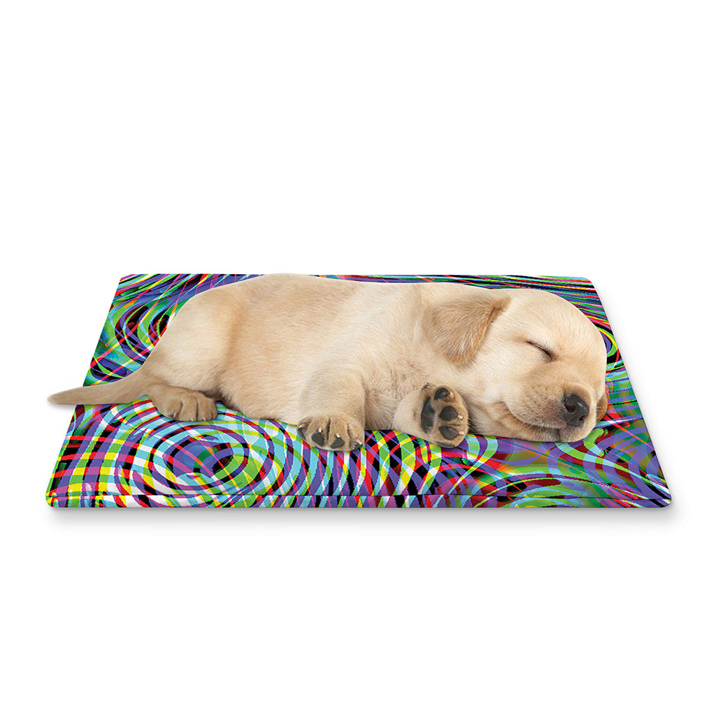 Multicolor Psychedelic Print Pet Cooling Mat Cover