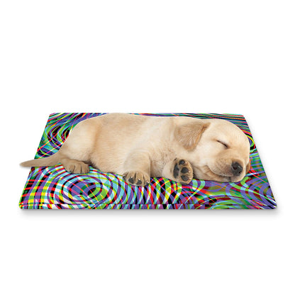 Multicolor Psychedelic Print Pet Cooling Mat Cover