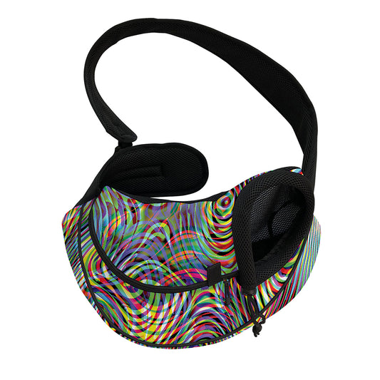 Multicolor Psychedelic Print Pet Sling Carrier